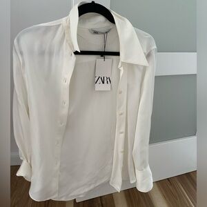 Zara silk button down